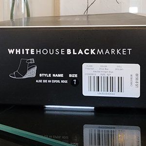 White House Black Market Navy Espadrille Wedge! NEW! Never Worn! In Box!